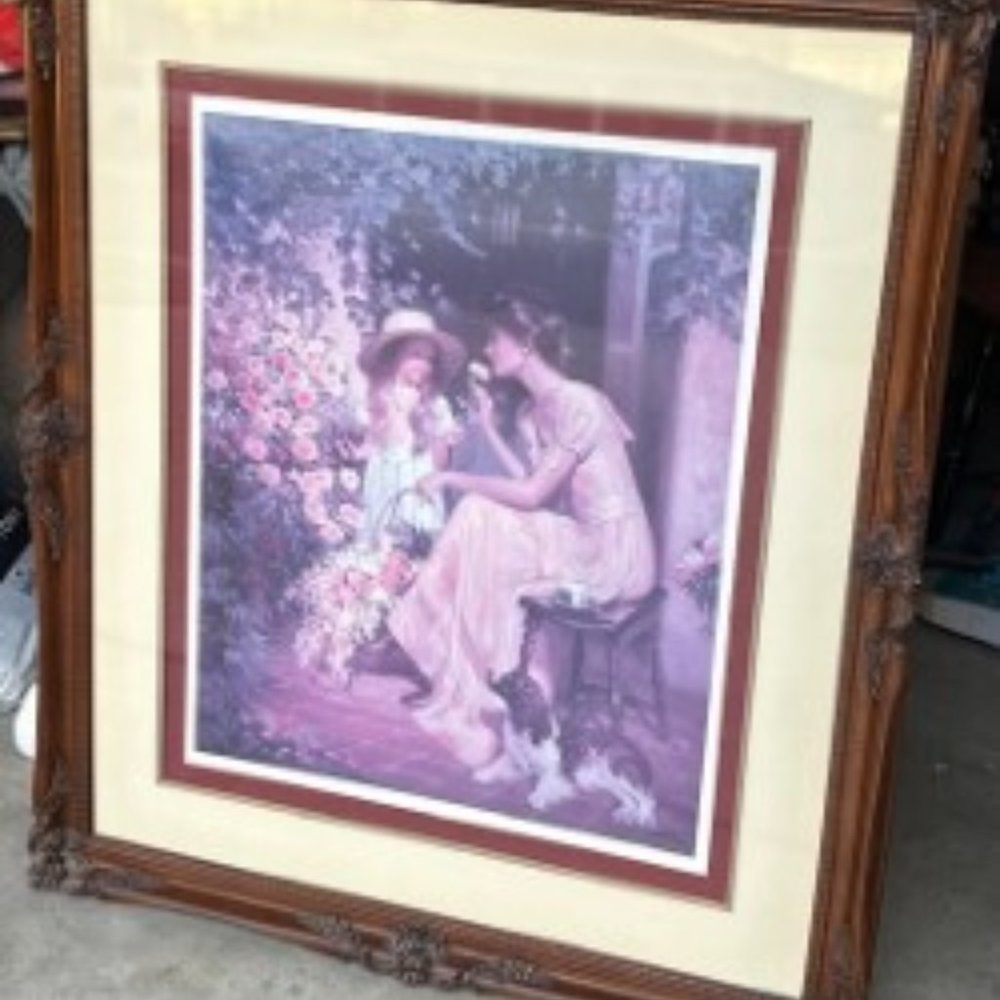 42" x 36" Beautiful framed wall art - French Country style